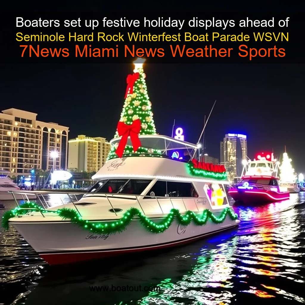 Boaters set up festive holiday displays ahead of Seminole Hard Rock Winterfest Boat Parade  WSVN 7News  Miami News  Weather  Sports