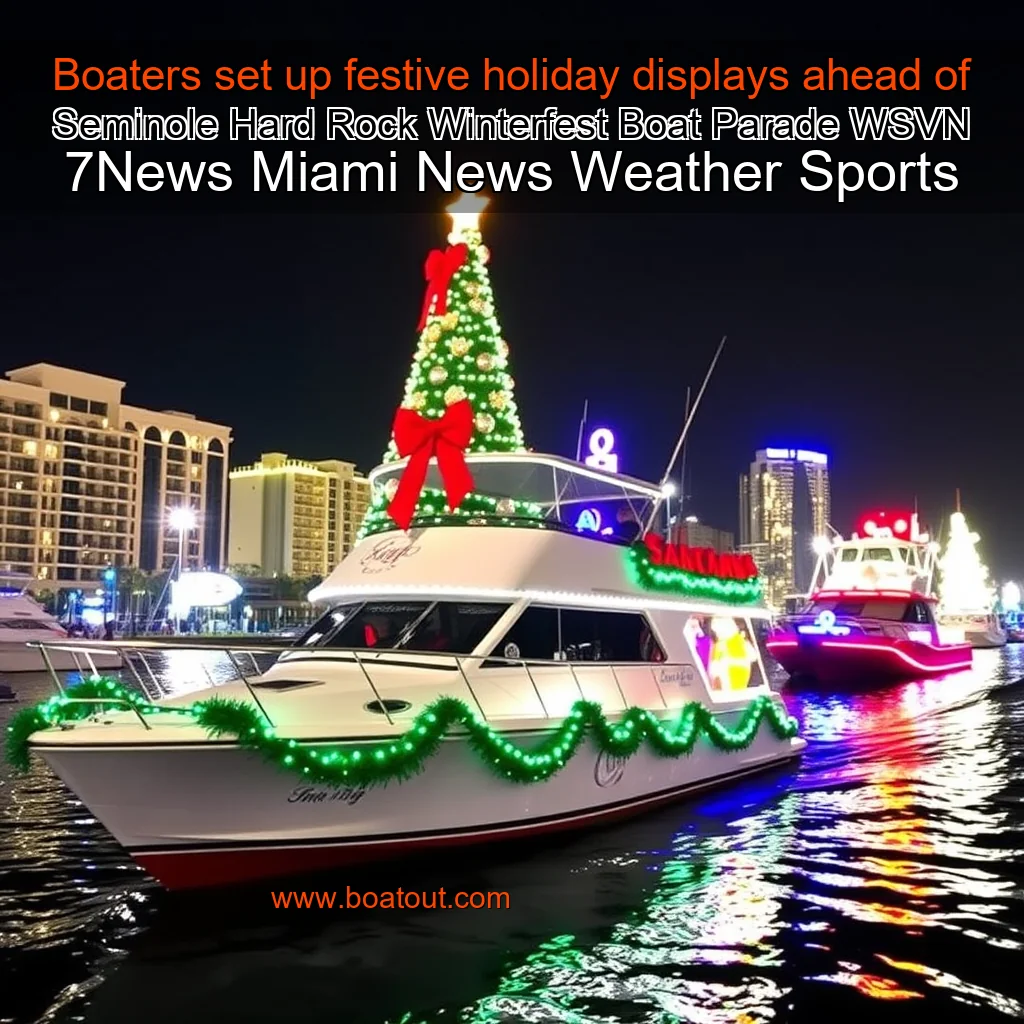 Boaters set up festive holiday displays ahead of Seminole Hard Rock Winterfest Boat Parade  WSVN 7News  Miami News  Weather  Sports