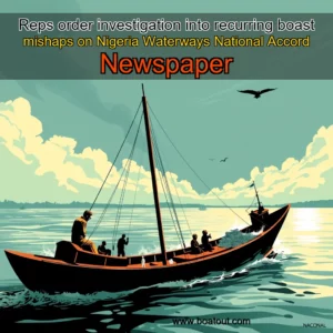 Artistic representation for Reps order investigation into recurring boast mishaps on Nigeria Waterways National Accord Newspaper