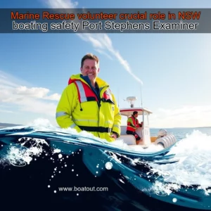 Artistic representation for Marine Rescue volunteer crucial role in NSW boating safety Port Stephens Examiner