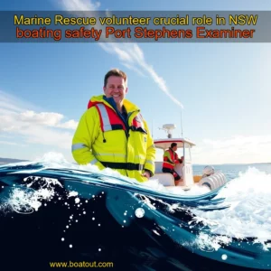 Artistic representation for Marine Rescue volunteer crucial role in NSW boating safety Port Stephens Examiner