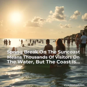 Artistic representation for Spring Break On The Suncoast Means Thousands Of Visitors On The Water, But The Coast Is Suffering From A Lack Of Water.